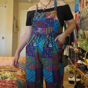 colorful patchwork overalls! 💟🪩